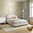 Aurey Upholstered Platform Bed Frame - Curved Stitched Headboard And Slat Foundation-47005471-47005456