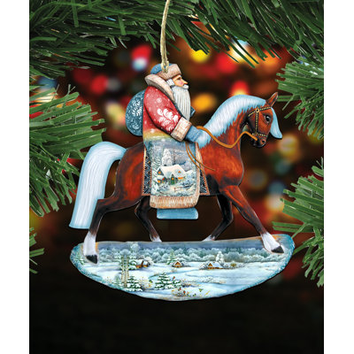 5'' Handmade Wood Hanging Figurine Ornament