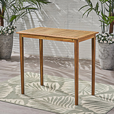 Table de bar d'extérieur rectangulaire en bois