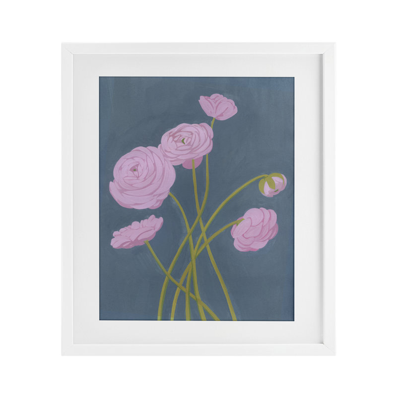 «Dusty Posies Botanicals», reproduction encadrée sous verre, conception de Grace Popp, H 21 po x l 17 po, Cadre blanc côtier