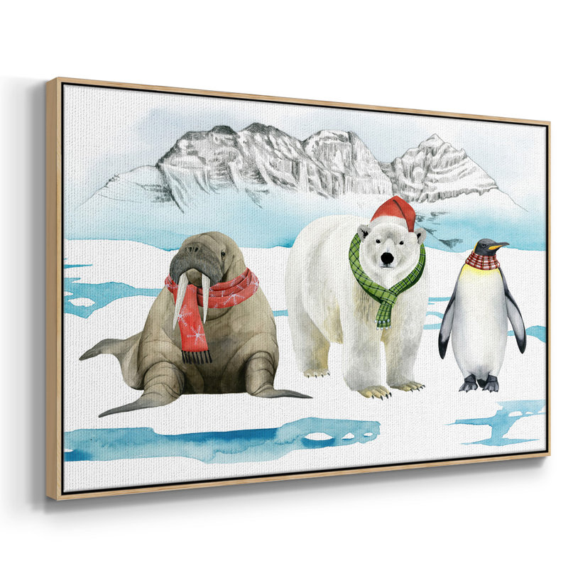 «Arctic Animal Collection A», reproduction d'art sur toile, H 17 po x l 25 po x P 2 po, Naturel