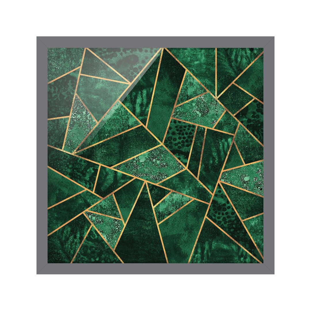 Gerahmtes Poster Dark Emerald with Gold