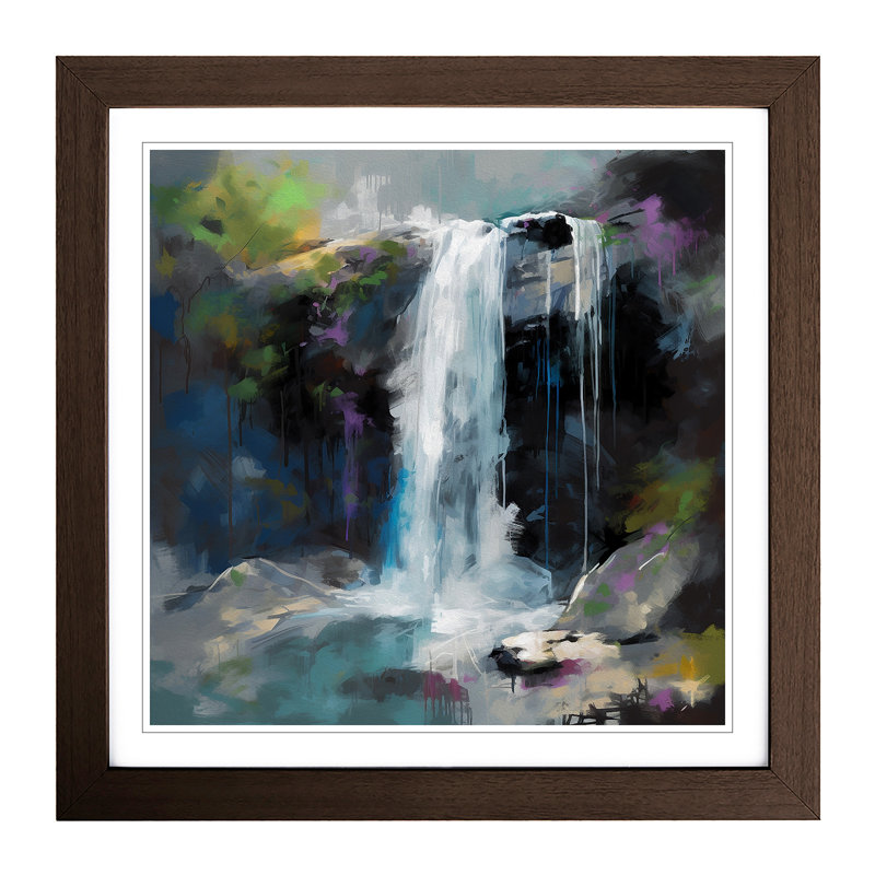 Waterfall No.4 - Framed Print, Walnut