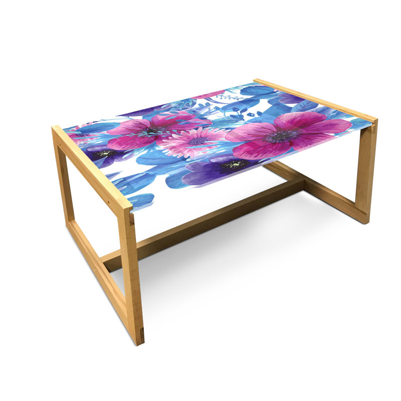 Table basse à fleurs East Urban Home, H 15,75 po x L 35,83 po x l 24,4 po