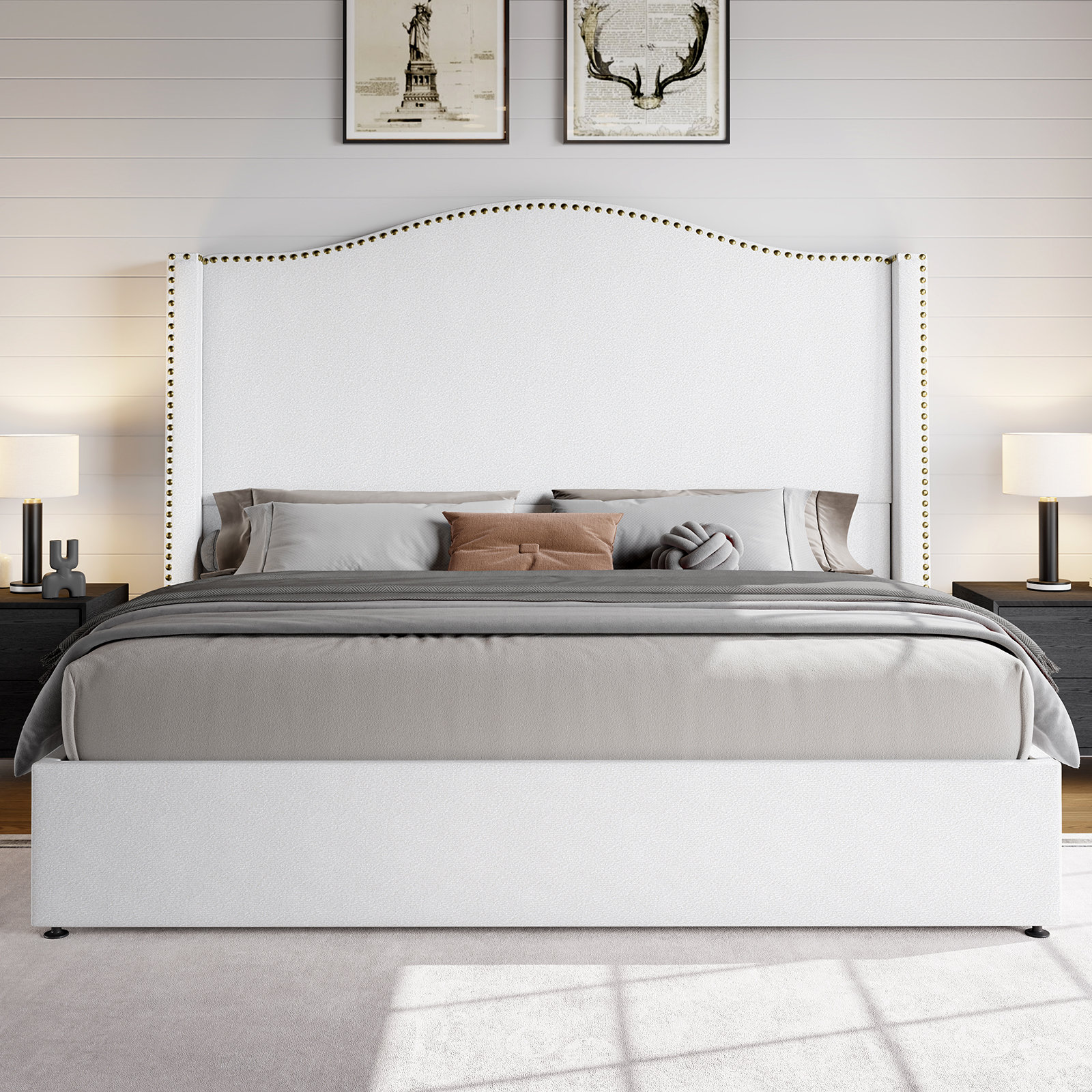 Winston Porter Temica Lift Up Storage Bed Queen Size, Upholstered ...