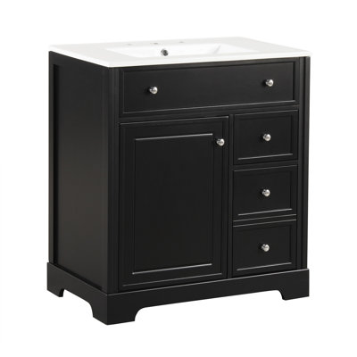 Meuble-lavabo élégant avec lavabo, rangement spacieux et design moderne pour un espace de salle de bain fonctionnel et élégant.