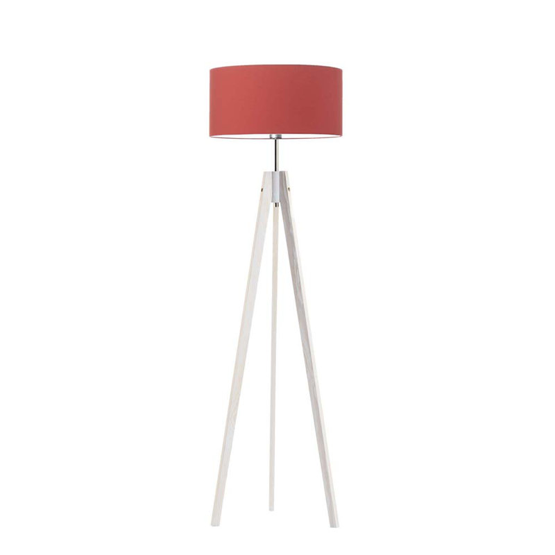 Arbutis 138cm Tripod Floor Lamp, White, Red