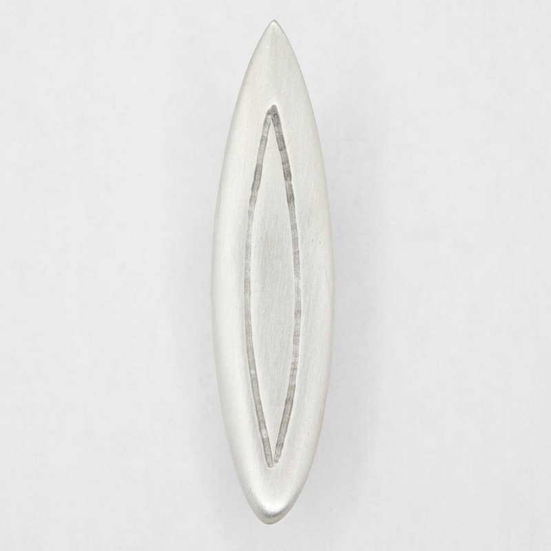 3" Surfboard Small Knob, Brushed Nickel, 4"