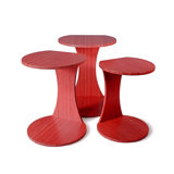 Solid Wood Floor Shelf Nesting Tables