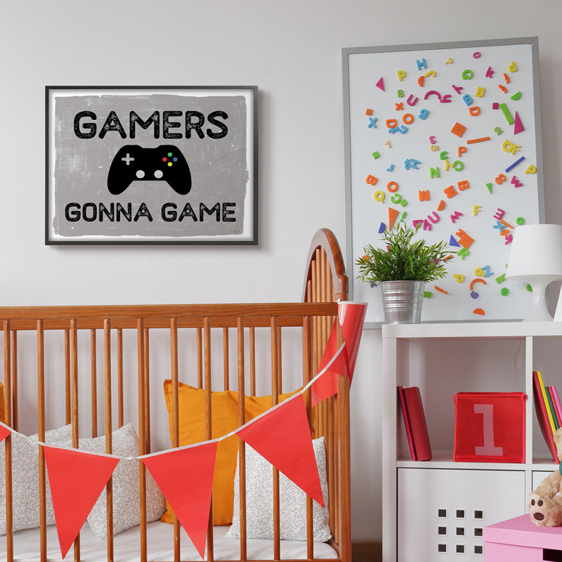 Moteurs de jeu Gamers Gonna, H 24 po x l 30 po x P 1,5 po, Giclée encadrée noir minuit