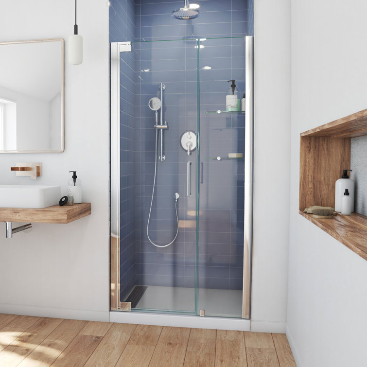 Elegance Plus 39.75" W x 72" H Pivot Frameless Shower Door with ClearMax Technology