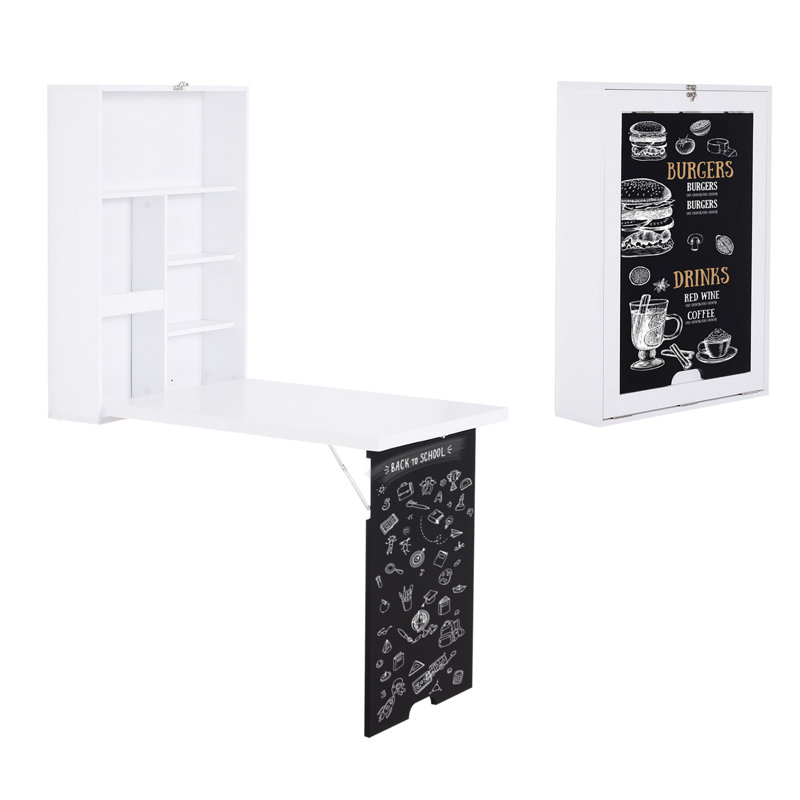 Bureau mural pliable avec tableau noir