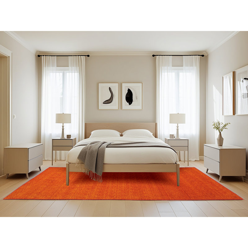 Tapis contemporain orange, Rectangle 5 pi 0 po x 8 pi 0 po
