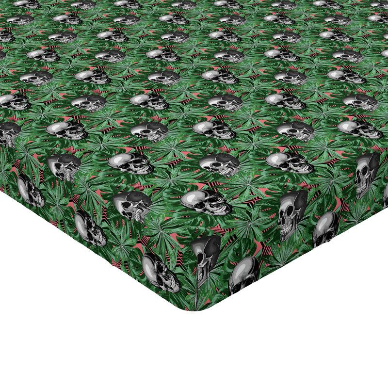 Drap-housse crâne tropical Ambesonne, Drap-housse très grand californien
