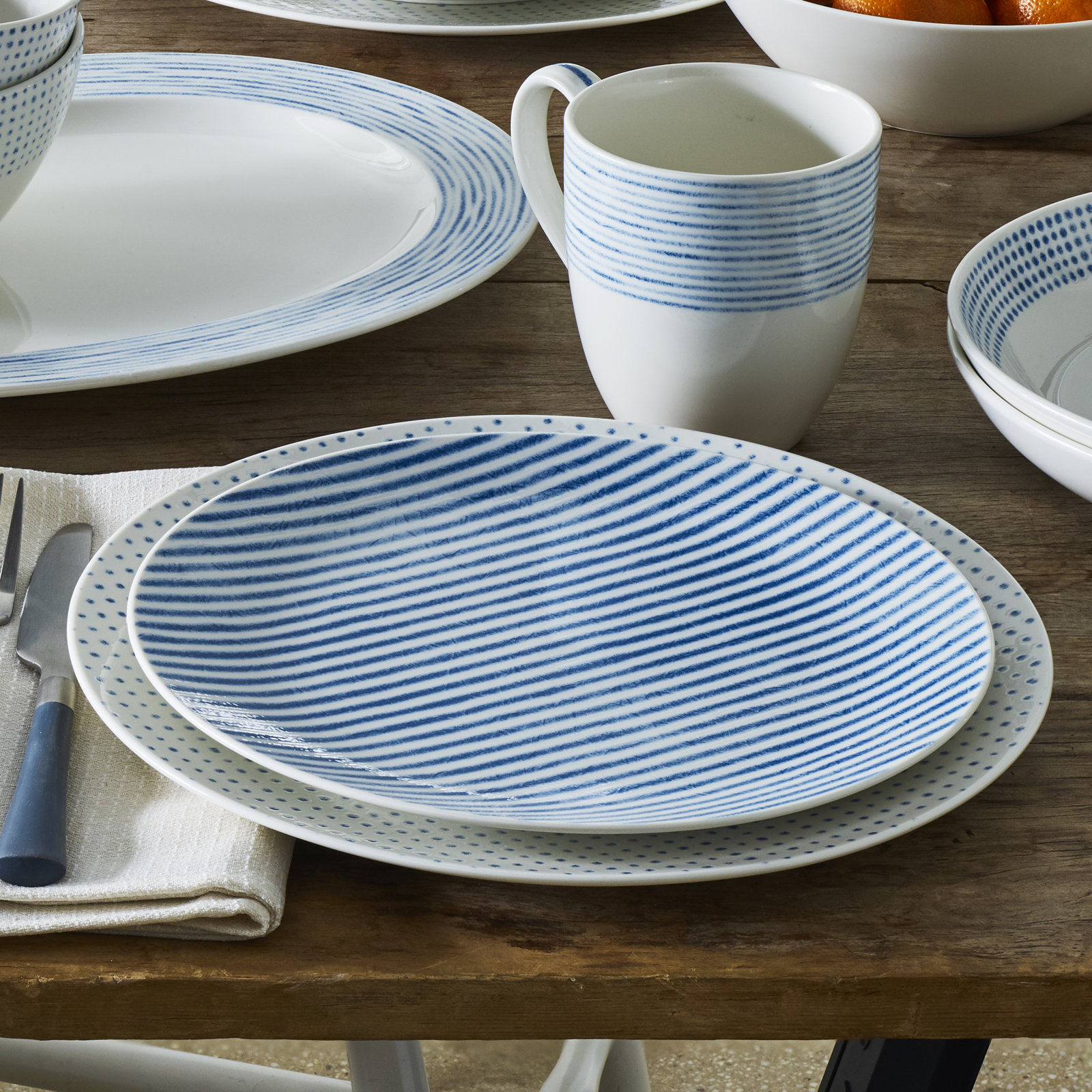 Hammock 10" Porcelain Salad Plate, Blue