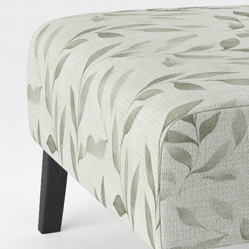 Fauteuil de chambre beige rembourré Floral, Pantoufle sans accoudoirs