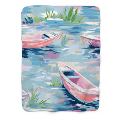 Voile aquarelle - couverture sherpa de qualité supérieure 1 pièce