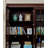 American-Style Vintage Cherry Wood Bookcase With Glass Doors And Floor-To-Ceiling Design
