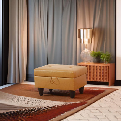 Monaco Vegan Leather Storage Ottoman