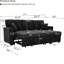 Canapé-lit modulaire convertible avec canapé-lit gigogne et chaise de rangement - noir-134157441
