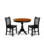 L'ensemble de table de salle à manger 5 pièces se compose d'une table et de 4 chaises de cuisine en bois avec dossier à lattes - finition noire-303545487-305571623-305571622