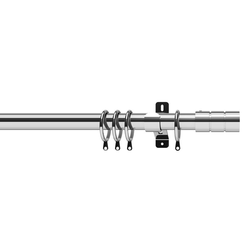 Curtain Track/Rail, Chrome, 2.8cm, 180cm