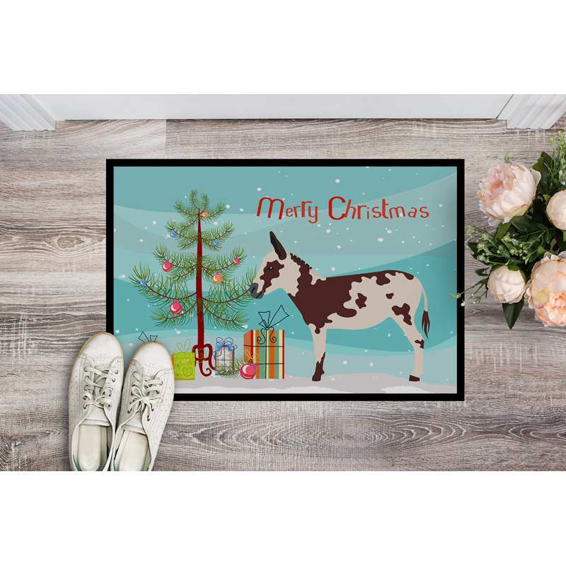 Skye Non-Slip Christmas Outdoor Doormat, 0.25" H x 27" W x 18" D