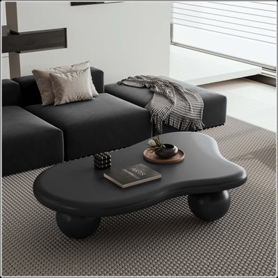 47-Inch Cloud-Shaped Coffee Table with Ball Legs
