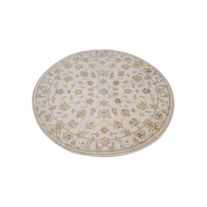 Daugherty Hand Knotted 4x4 Ivory Round