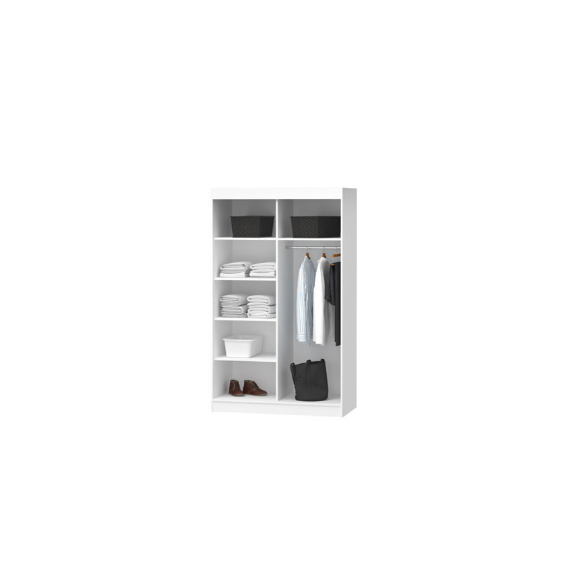 Dzhenka 2 Door Manufactured Wood Wardrobe, White