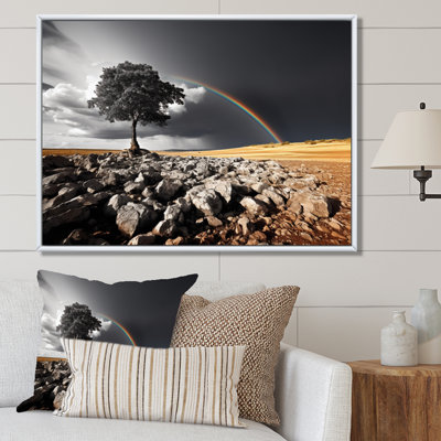 «Rainbow Colorful Contrast Grey Tree Landscape I», reproduction sur toile