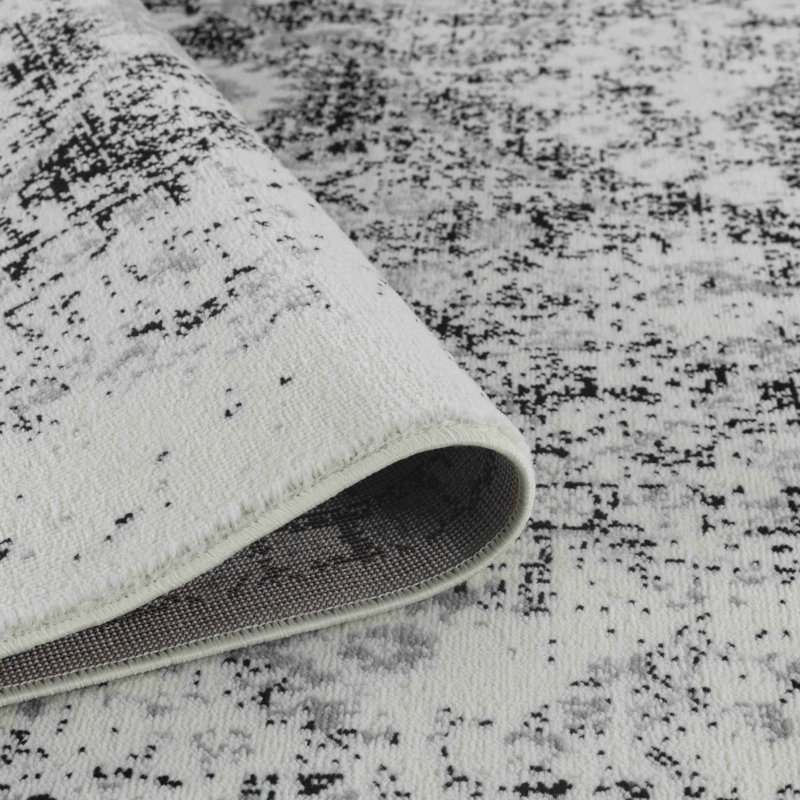 5' X 8' Black Oriental Area Rug