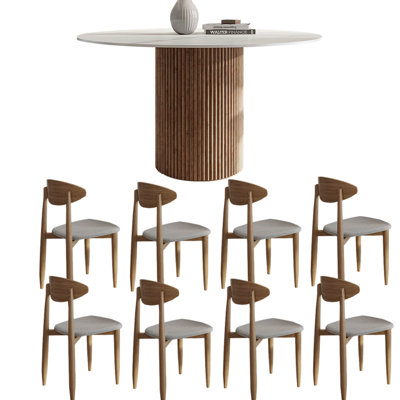 Japanese Minimalist Wood & Rock Table