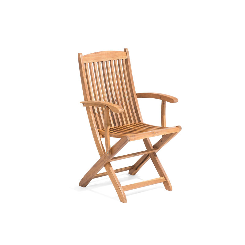 Maren Folding Patio Dining Armchair with Cushion, Off-White