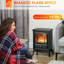 Foyer électrique 21 po, poêle autoportant avec flammes et bûches à DEL réalistes et protection contre la surchauffe, 750 W / 1500 W-1963877727