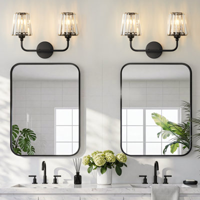 Luminaires de meuble-lavabo de salle de bain, luminaires de salle de bain 2 lumières modernes au-dessus d'un miroir