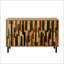 Buffet d'appoint moderne avec motif en bois droit, parfait pour un rangement élégant et un décor dans n'importe quel espace de vie-1082815043