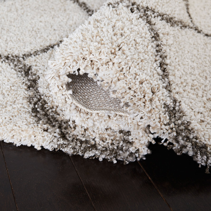 Girault Geometric Shag Area Rug, Rectangle 69 x 114 cm