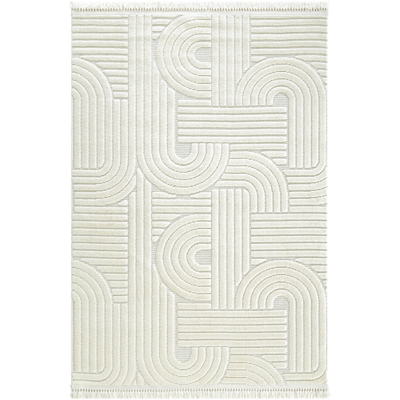 Roghieh Geometric Machine Made Indoor / Outdoor Area Rug, Rectangle 5'3" x 9'10"