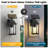 Black Waterproof Solar Outdoor Wall Light with Dusk-to-Dawn Sensor, Separate Panel & Replaceable Battery-171521608-171521607