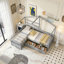 Lit plateforme simple avec trois tiroirs de rangement-1995483482