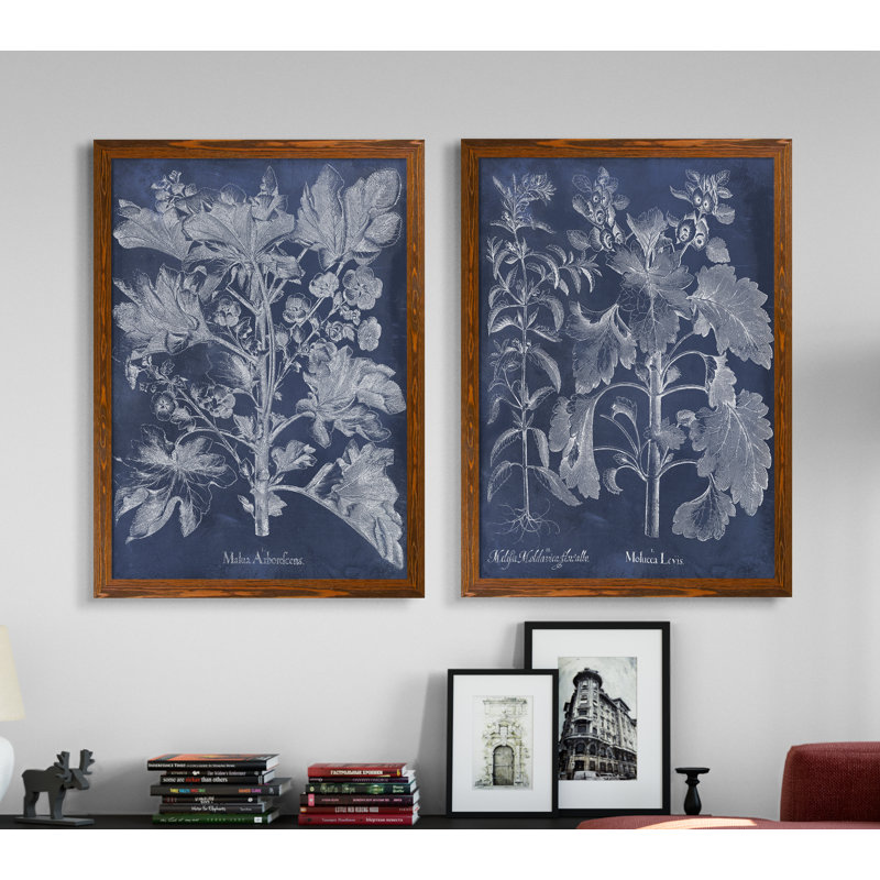 Ensemble de 2 reproductions d’art encadrées dans un cadre Indigo I, H 24 po x l 18 po x P 1,25 po, Toile avec cadre érable