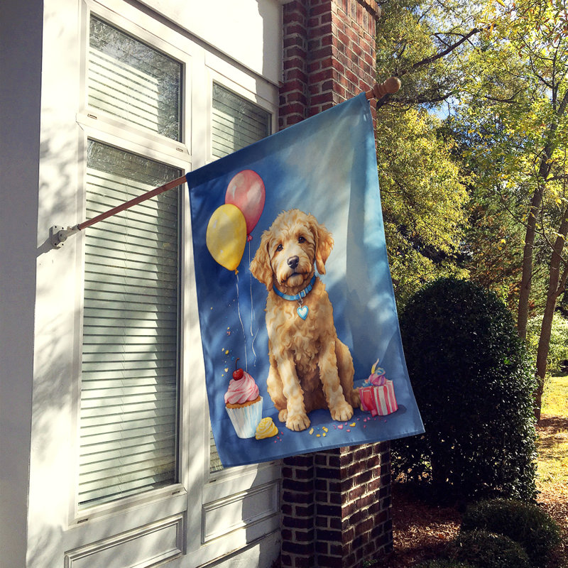 Drapeau «Happy Birthday House», Goldendoodle