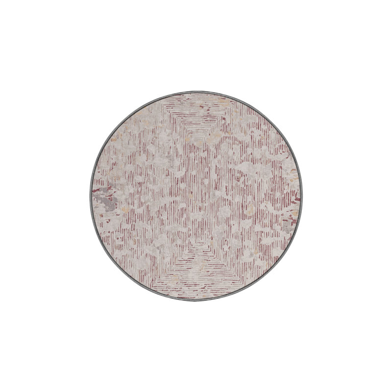 Machine Washable Gray Area Rug, Round 5'