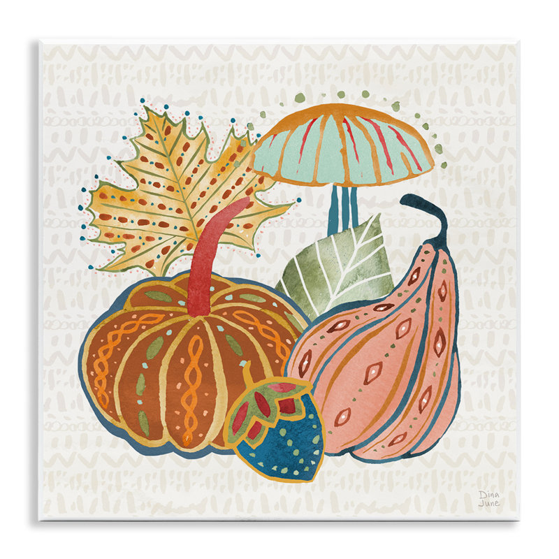 «Harvest Whimsy Gourds», art mural sur toile par Dina June