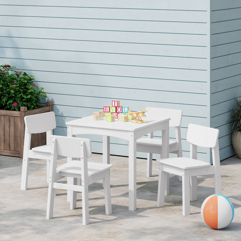 Kids Outdoor 5-Pieces Dining Set, White