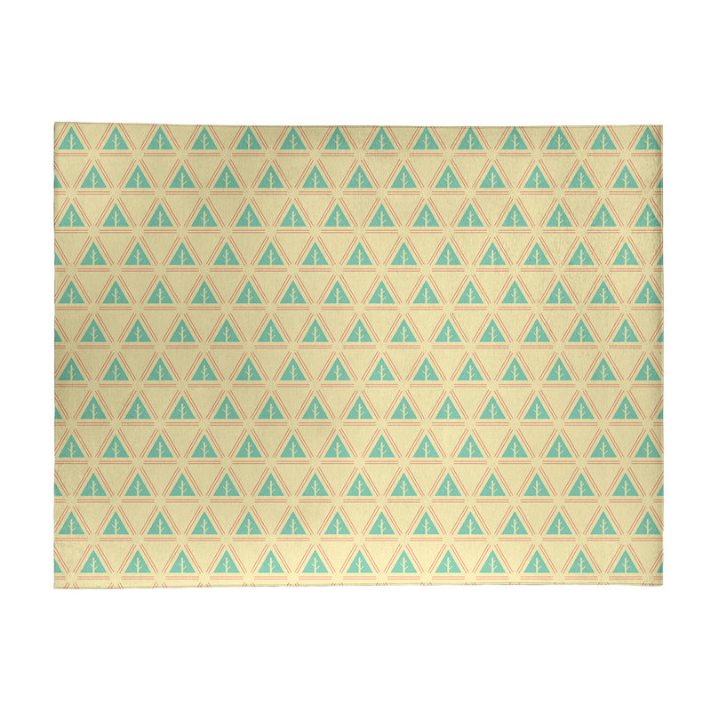 Tapis aquamarine/ivoire à aire moyenne minimal tree, Rectangle 8 pi x 10 pi