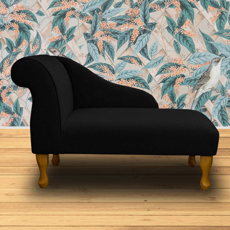 Upholstered Chaise Lounge, Black