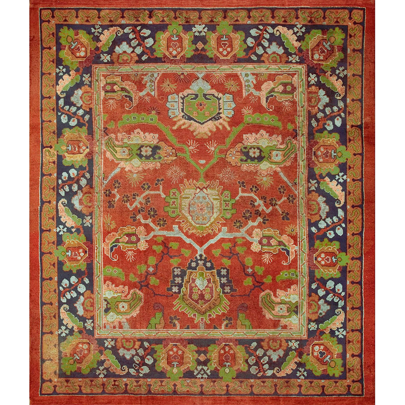 Rustic Square Antique Large Scale Irish Donegal Gavin Morton Arts and Crafts Deign Rug