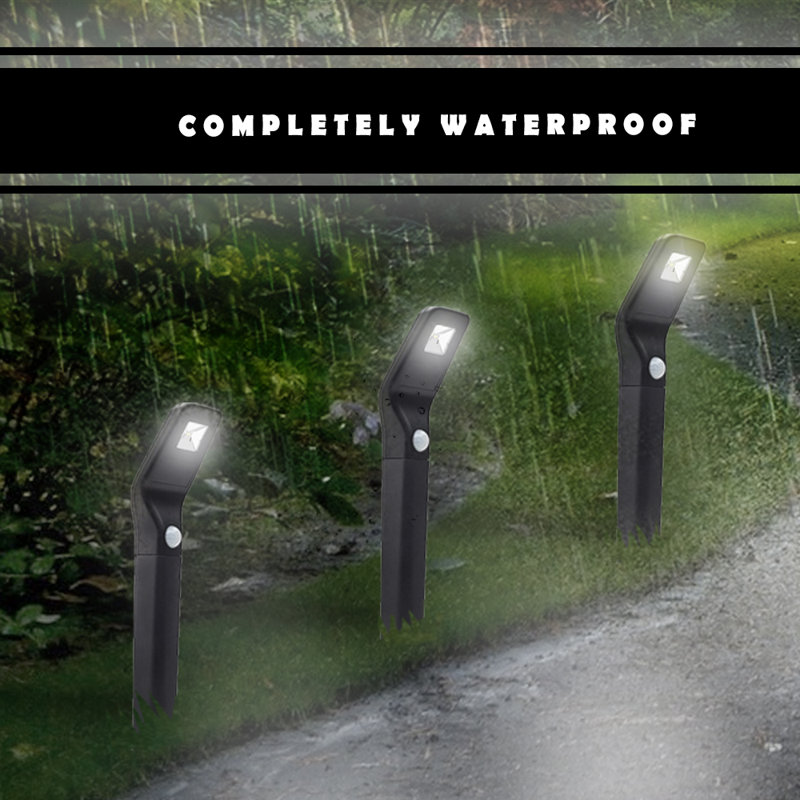 Black Solar LED Pathway Lights with Motion Sensor, 4-Pack
